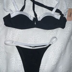 SMM look alike Black and white bikini